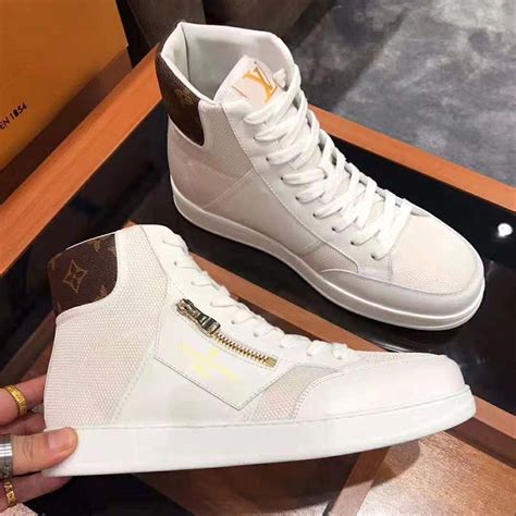 louis vuitton womens white sneakers|lv high top sneakers women's.